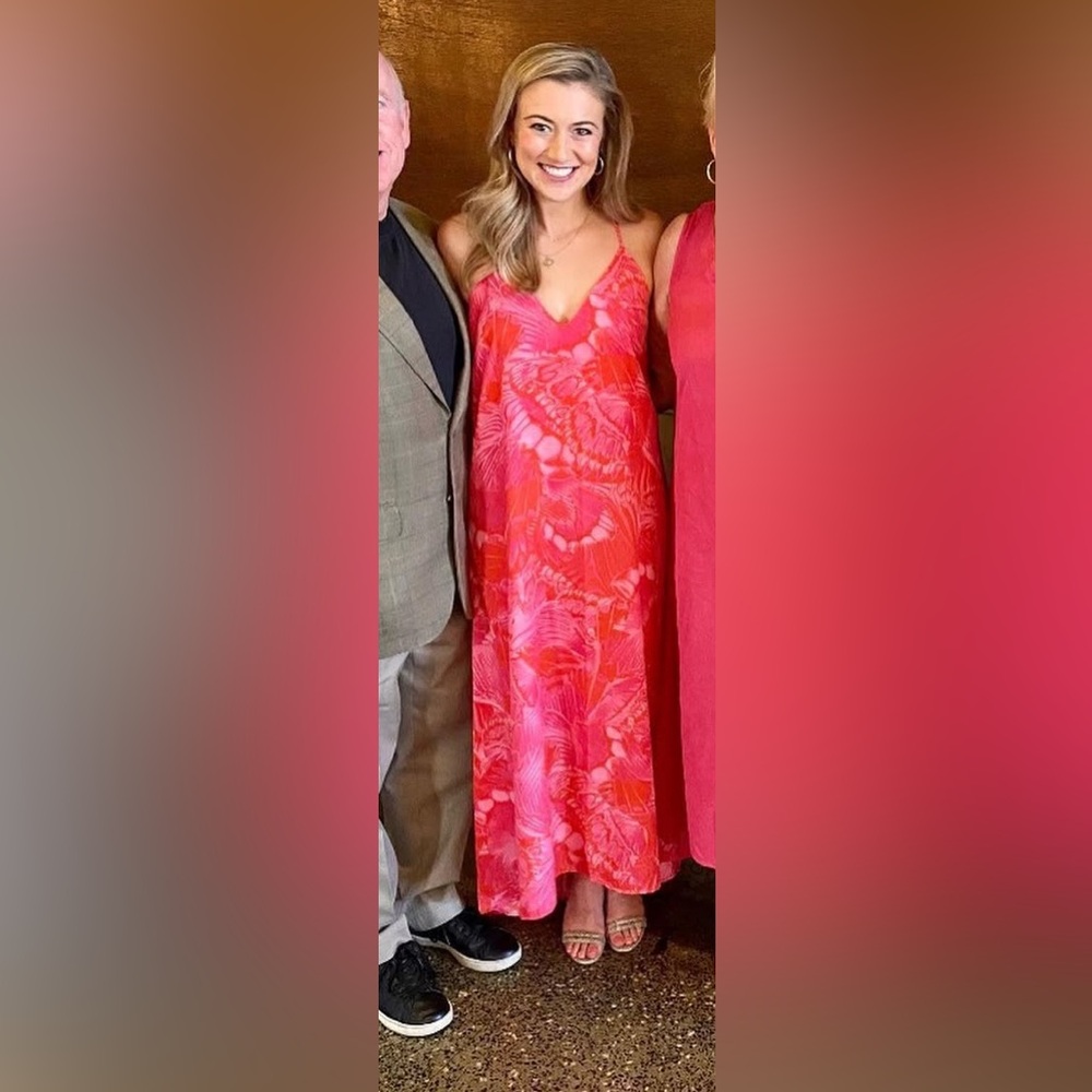 Vici Pink and Red Patterned Dress